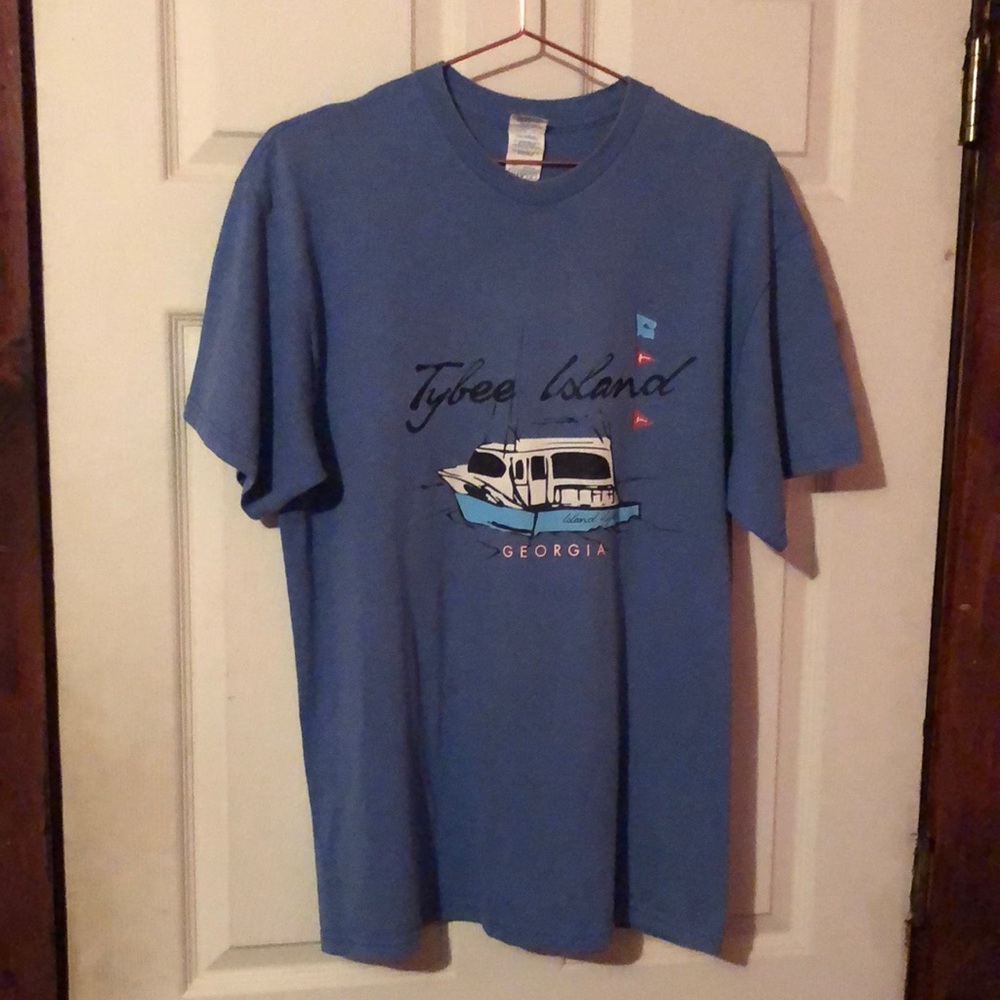 Tybee Island Georgia GA Blue Graphic T-Shirt Mens Large L